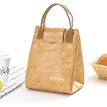 Amazon｜ETOPARS クラフト紙 保冷 ランチバッグ お弁当箱 撥水